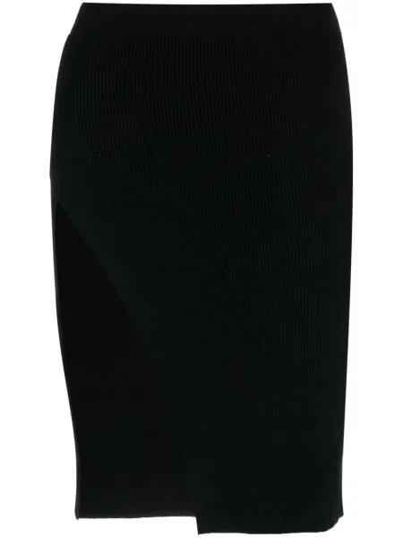 Fustă midi Laneus tricotate până la genunchi negru