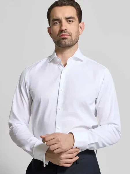 Koszula biznesowa o kroju regular fit z bawełny Boss biała
