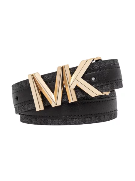 Pasek Michael Kors skórzany z logo czarny