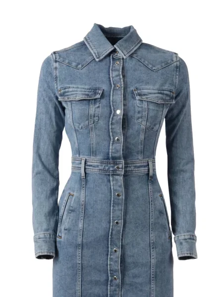Костюм миди рокля 7 For All Mankind до коляното синьо
