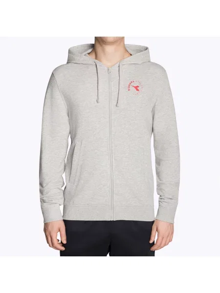 Mikina Diadora Hoodie FZ Essential Sport grigio medio chiaro melange šedá