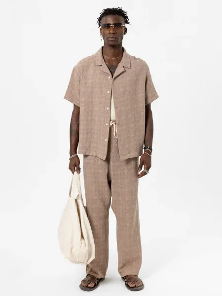 VAMOS CLO Košile Sedum světle hnědá