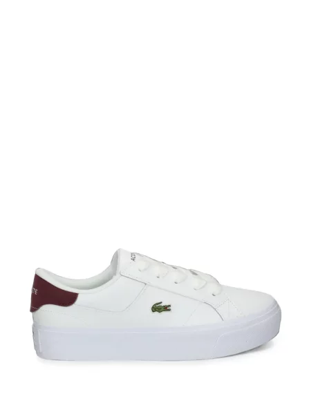 Sneakerși Lacoste cu platformă cu autograf alb