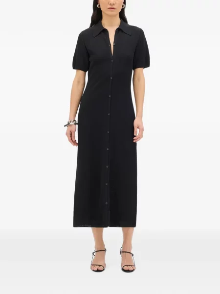 Rochie midi Another Tomorrow tricotate negru