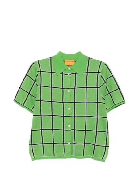 Kołnierzykowy koszula Guest In Residence w kratkę zielona