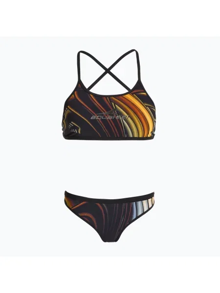Női kétrészes fürdőruha aquaFeel Bikini Mini-Crossback golden steel. Méret: fekete