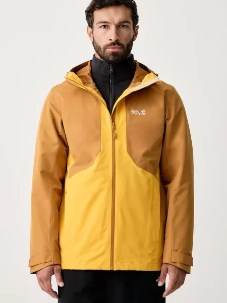 Jack Wolfskin geacă 3 în 1 pentru bărbați STONETRAIL galben