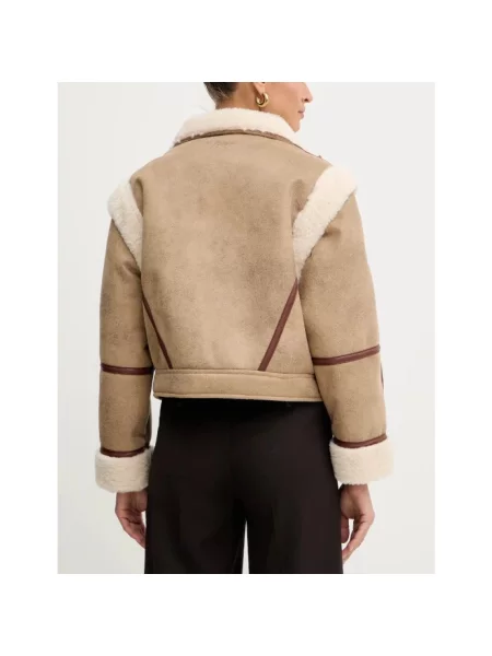 Kurtka przejściowa Boss Orange skórzana brązowa