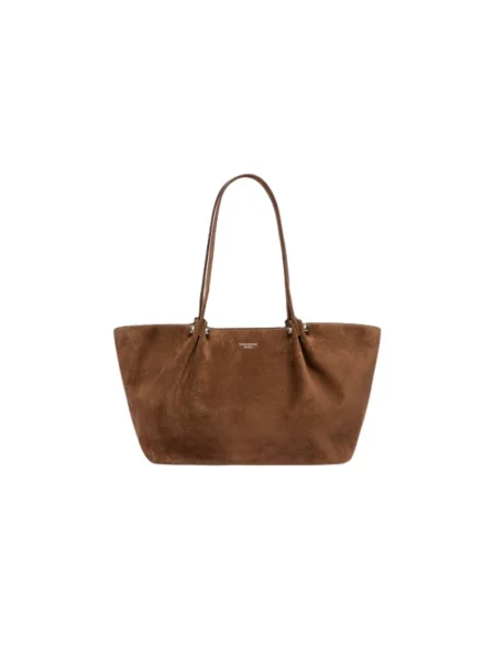 Shopperka Weekend Max Mara zamszowa brązowa