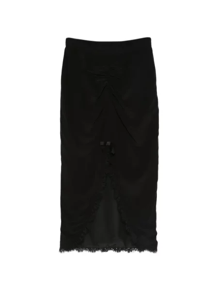 Fustă midi Alessandra Rich din dantelă până la genunchi negru