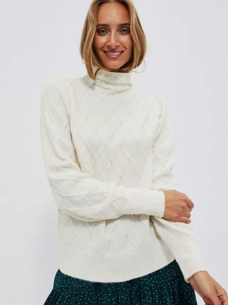 Heláncă Marisse cu imprimeu geometric alb