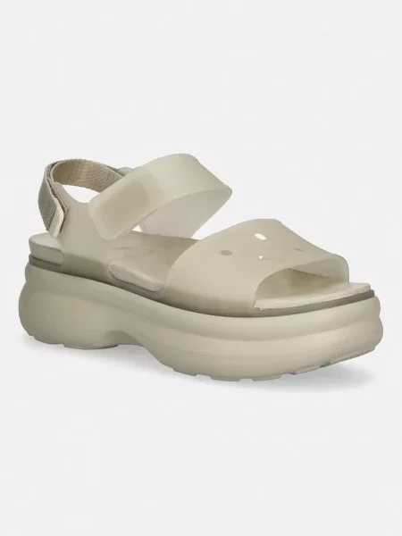 Crocs sandali s platformo Soho Frosted Y Strap Sandal bež