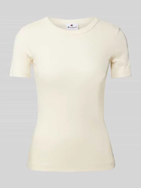 T-shirt z prążkowanym okrągłym dekoltem Champion