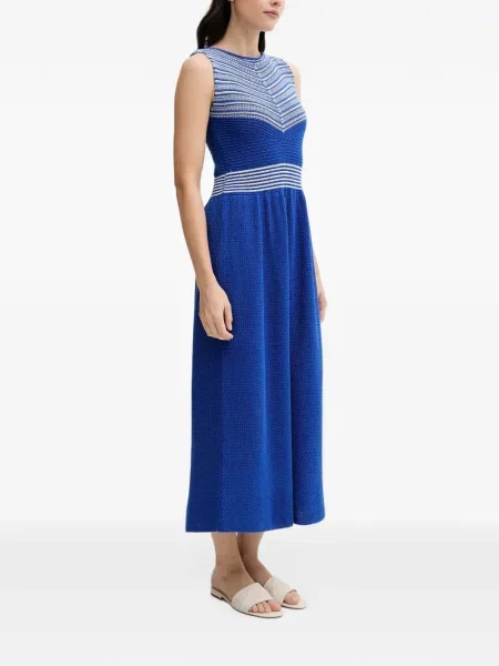 Rochie midi Benetton cu dungi albastru