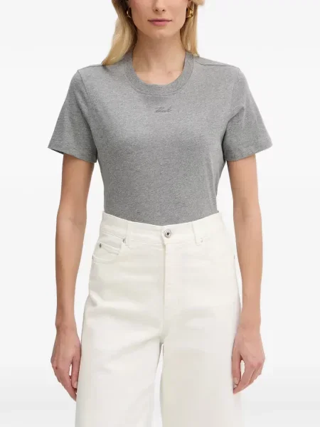 Tricou Karl Lagerfeld cu broderie gri
