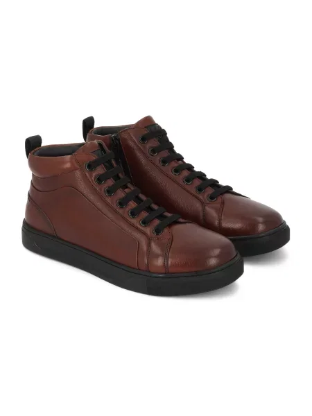 Sneakersy Kazar skórzane brązowe