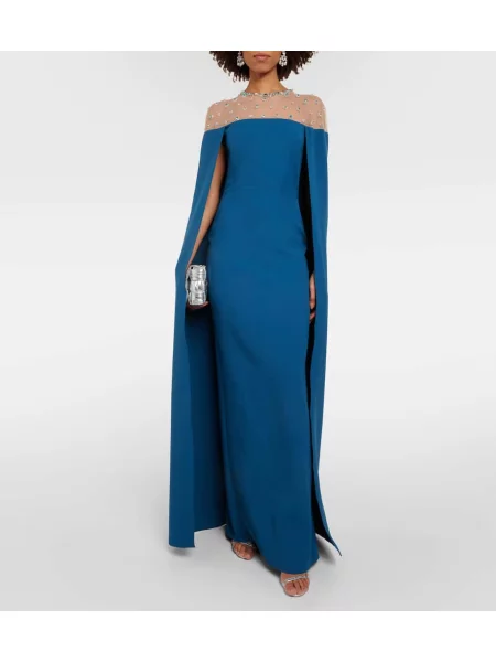 Rochie Safiyaa cu broderie albastru