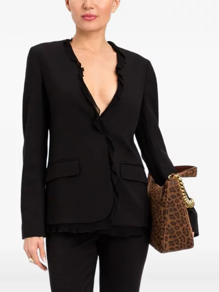 Sacou Twinset cu volane negru