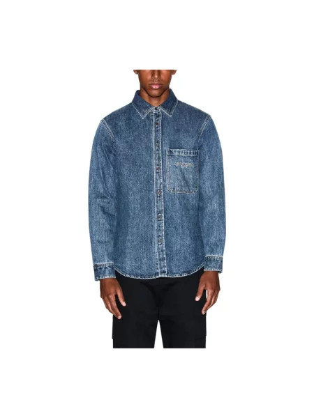 Koszula Armani Exchange z długim rękawem niebieska