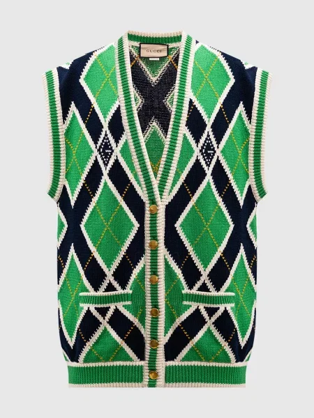 Жилет в геометричний візерунок Gucci зелений