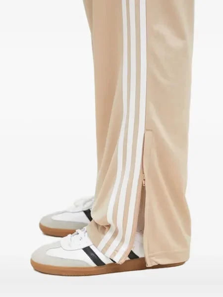 Pantaloni palazzo Adidas cu dungi plisat cu imagine albastru