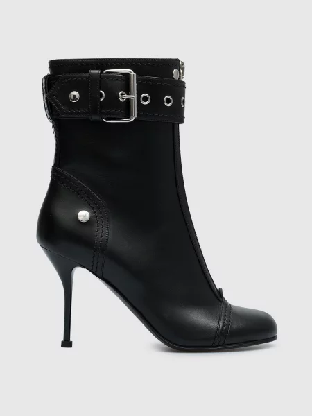 Кожаные ботильоны Alexander Mcqueen черные