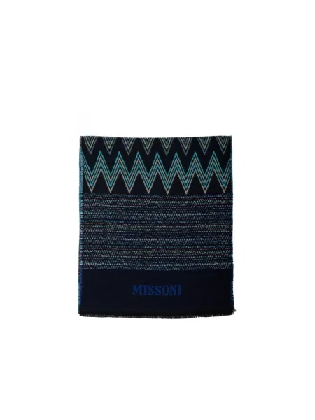 Szal Missoni wełniana niebieska