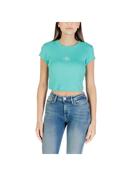 Tricou copii Calvin Klein Jeans verde