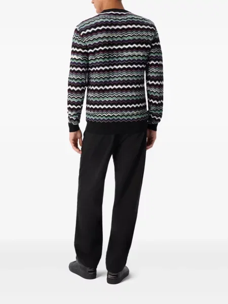 Pulover Missoni cu decolteu rotund albastru