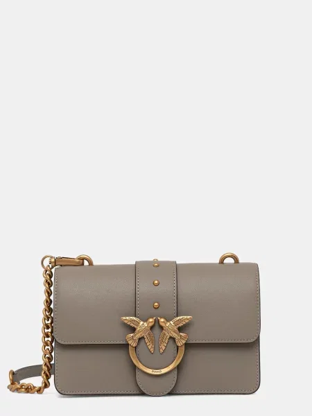 Torebka skórzana Pinko skórzana elegancka biała