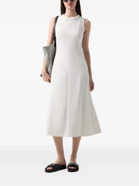 Rochie midi Bogner cu broderie fără mâneci alb