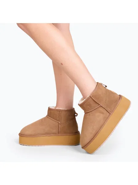 Дамски ботуши за сняг EMU Australia Stinger Micro Flatform chestnut кафяво