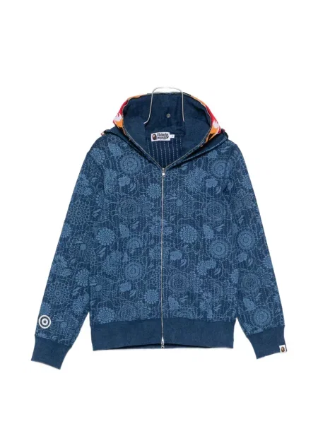 Hanorac cu glugă A Bathing Ape® cu model floral cu imagine albastru