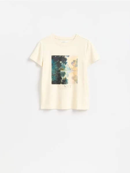 Reserved Tricou cu imprimeu nude