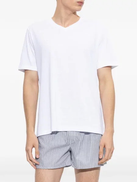 Tricou Hanro cu decolteu în V alb