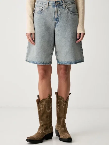 Levi's pantaloni scurți pentru femei din SQUARE PEG albastru