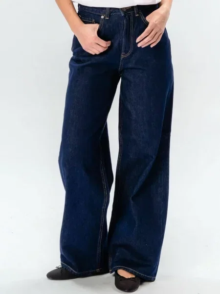 TEESHOPPEN Jeans Wide albastru