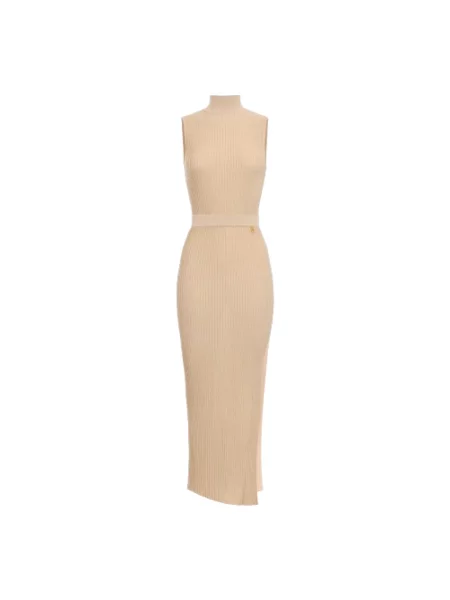 Sukienka midi Elisabetta Franchi beżowa