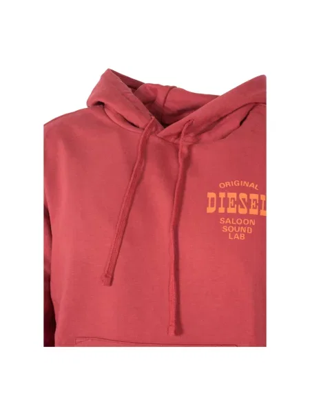 Bluza z kapturem Diesel z kapturem czerwona