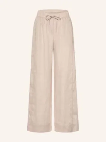 Reiss Spodnie Typu Marlena Riley Z Lnu beige beżowe