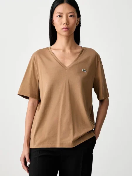 Lacoste tricou basic pentru femei din maro