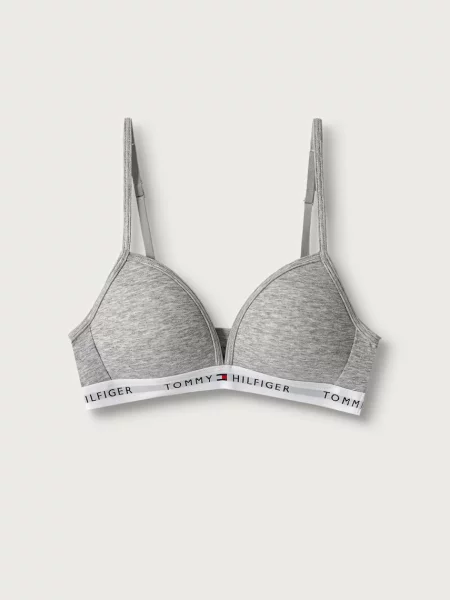 Tommy Hilfiger trojuholníková podprsenka detská sivá
