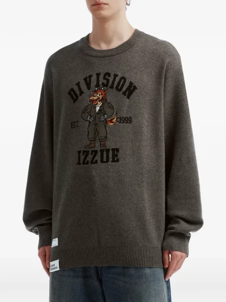 Lung pulover Izzue cu imagine gri