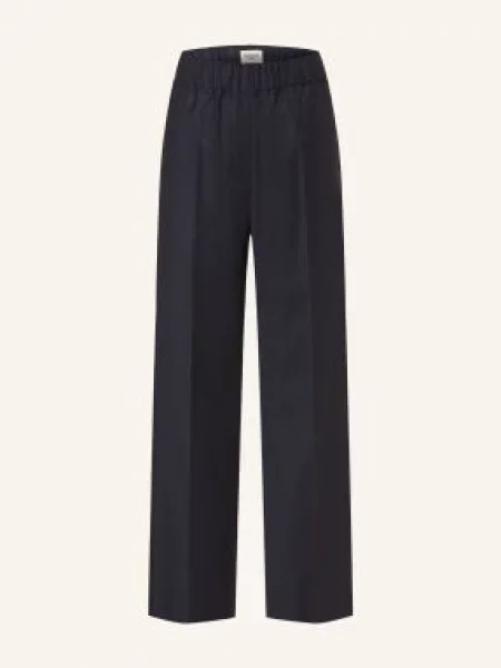 Weekend Max Mara Flanelové Kalhoty Hateley tmavě modrá