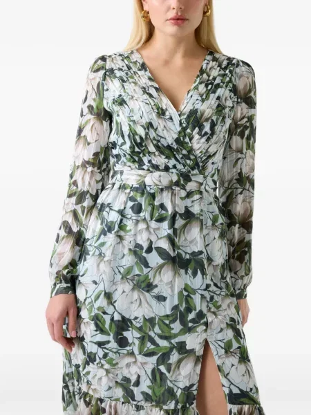 Lung rochie Guess cu model floral albastru