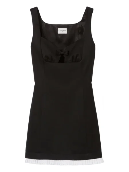 Rochie mini Claudie Pierlot cu funde plisată de costum negru