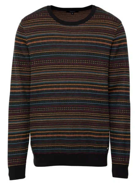 Iriedaily Pulover Mineo bleumarin / maro caramel / roșu bordeaux negru