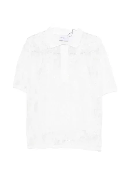 Top Isabelle Blanche cu model floral alb