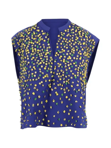 Kołnierzykowy top Mii niebieski