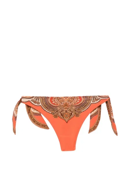 Paisley mintás bikini Zimmermann nyomtatás nyakkendővel narancsszínű